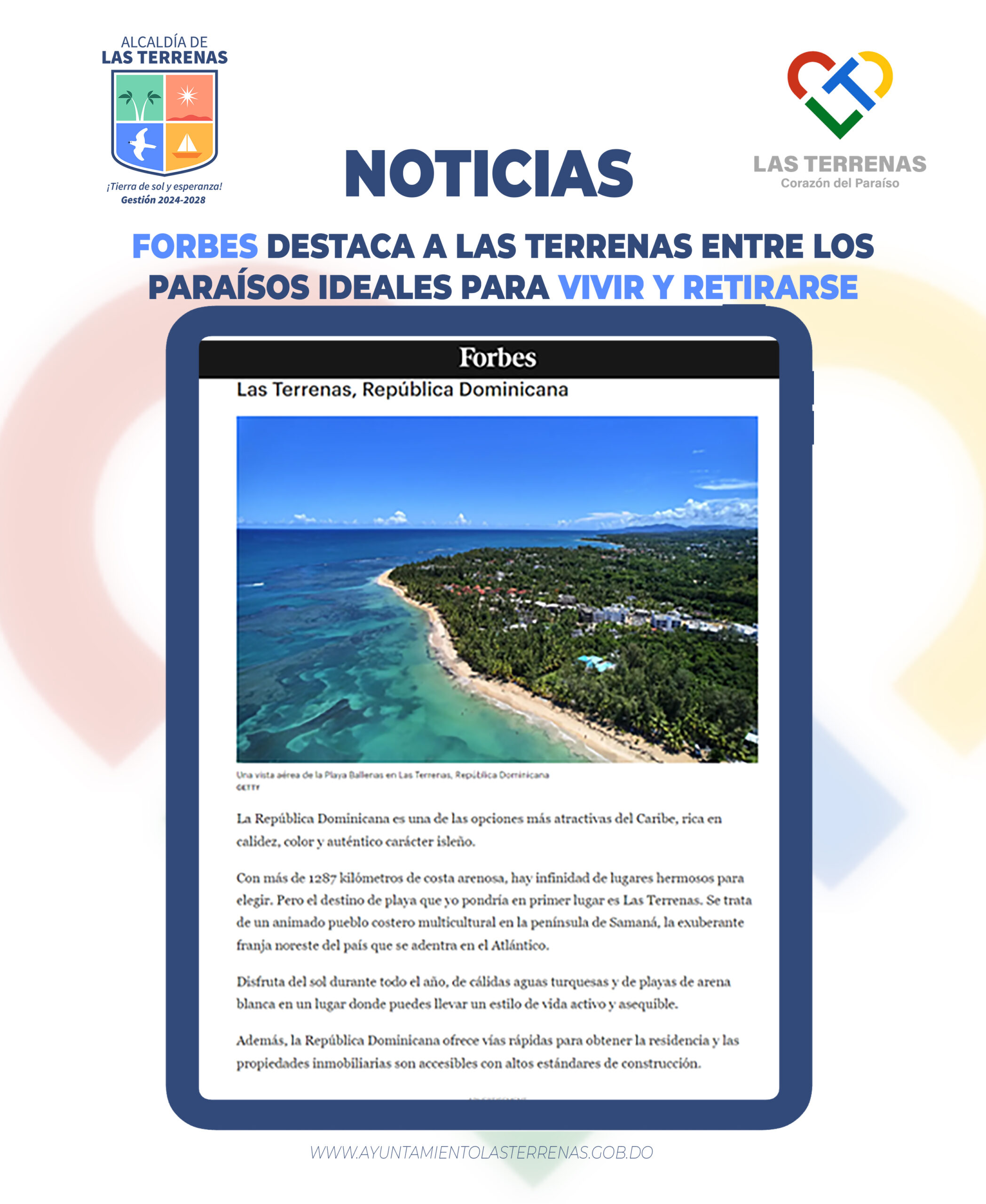 Forbes destaca a Las Terrenas como uno de los mejores destinos del Caribe para retirarse